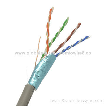 FTP Cat5e Copper LAN Cable, TIA/EIA-568 Pass Fluke Test, Audio and Data Transmission